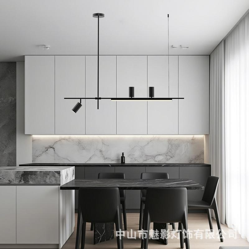 设师款家长用餐厅计吧台岛台83条吊意式极简创意现代商店前台吊灯