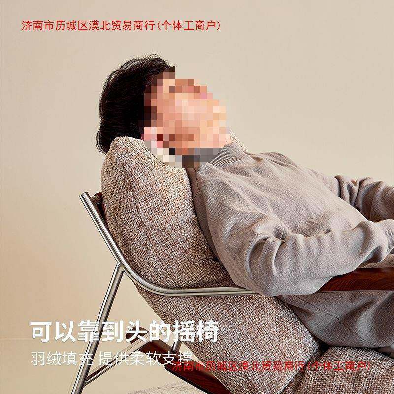 新款中古风卡摇椅现代轻奢客厅沙阳台设师菲GAN单发人可睡觉摇摇