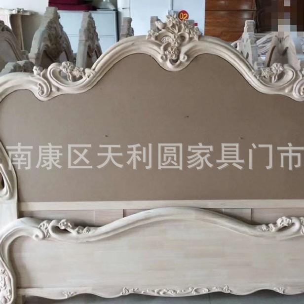 1.8米式白人坯欧床白茬床8005#雕花床头板白胚靠背欧式软包双大床