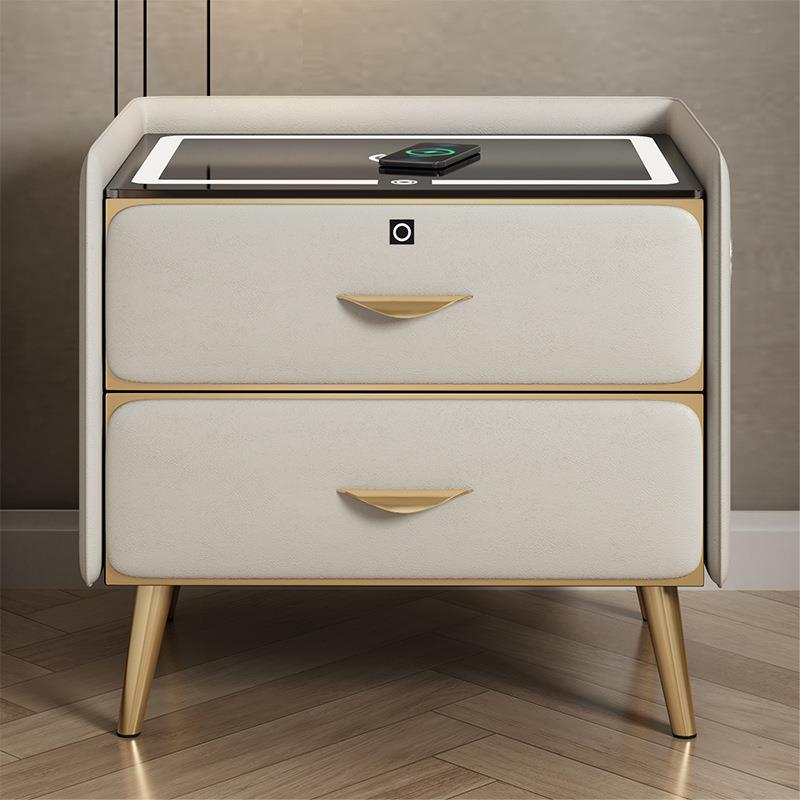 轻柜奢岩板床头柜MR511款物免安装简约现代皮质床边卧小型室置架