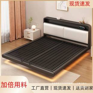 家用悬浮床主卧床带床头床出租房单双人1.8×2米网红钢架悬浮床架