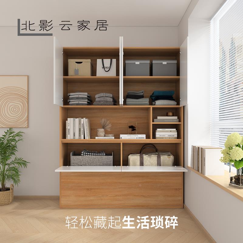W现代简约头床柜床尾夹缝门柜储物9开柜挂衣橱省空间墙角边QCV柜