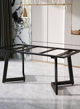 极简碳长桌P-68888腿支架岩板理石大大板铁桌脚素钢餐桌脚茶桌会