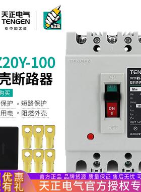 TENGEN天正电气 DZ20Y-100/3300 100A塑壳断路器3P空气开关80A63A