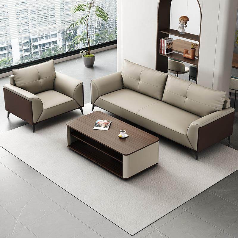 接待沙发简约会客区贵宾商务接待洽谈大型会议室办公沙发茶几组合