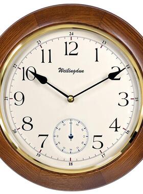 威灵顿挂钟 实木挂钟 客厅居家挂钟挂表 圆形 G10504