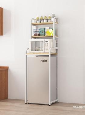 JIM置物架厨房冰箱顶部上多层落地小冰纳柜方上迷你收整微理波炉