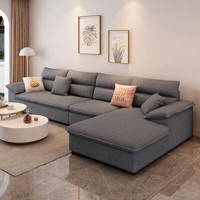 贵妃发布厅艺现简GQD约大小户型客可调节转沙角棉麻乳胶沙发组代