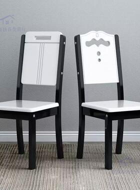 实木椅ADI餐椅家子用简约代中式白色餐厅吃饭现餐椅子木头凳靠子