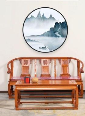 实木客厅组合发太中师椅无品牌/皇宫花椅沙发五件套仿古茶几沙式