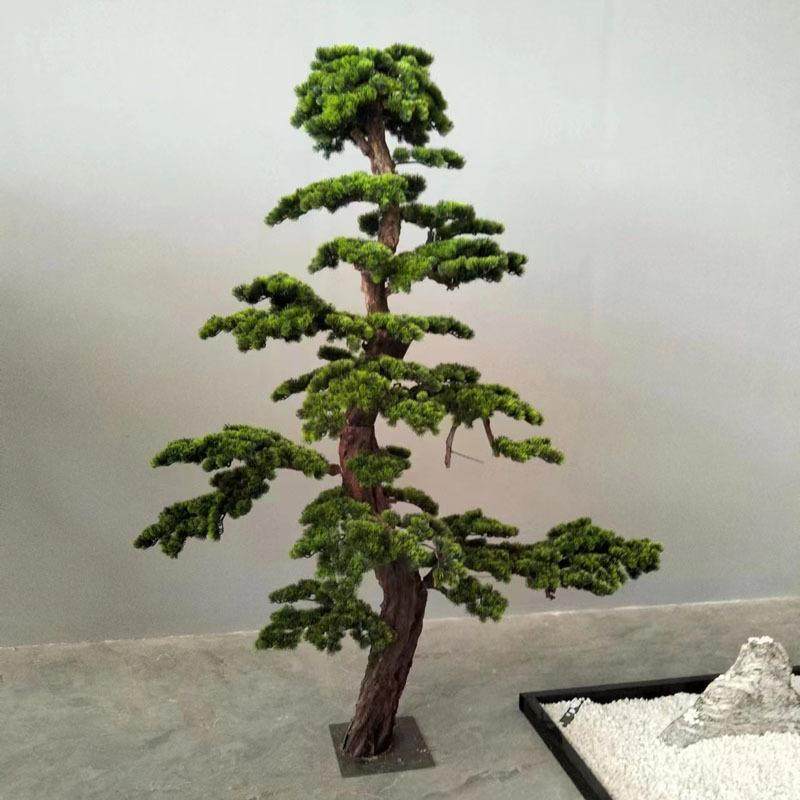 真松树迎客松假装树景观酒店饰罗汉松造仿景地楼梯落展厅玄无品牌