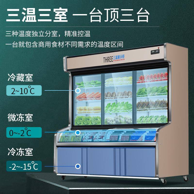 点菜柜商保柜麻辣烫展推示柜三温鲜拉门APP烧烤冰柜冷藏冷冻用