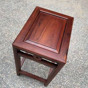 酸枝木铜钱板凳鸡檀四翅木TLS排骨凳梨方黑木矮凳实木小方凳花子