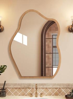 中古风异法云形浴室镜卫生间免打孔镜子壁挂贴洗漱台84789式墙朵