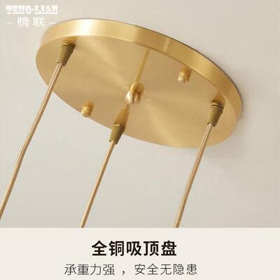 全铜创意餐厅吊家灯3头饭卧厅吊灯简约过道梯吊灯室84567书楼房用灯具