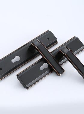 厂家销美式黑色卧室门执手锁音现代简约实木门HD63313直锁具静房