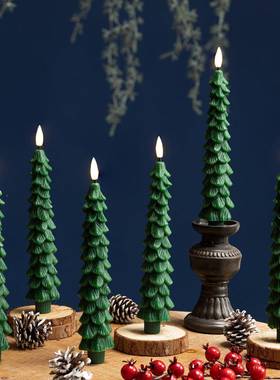 销圣诞节仿真电子遥热控蜡烛餐厅酒店景桌面场RIS氛围摆件拍照小