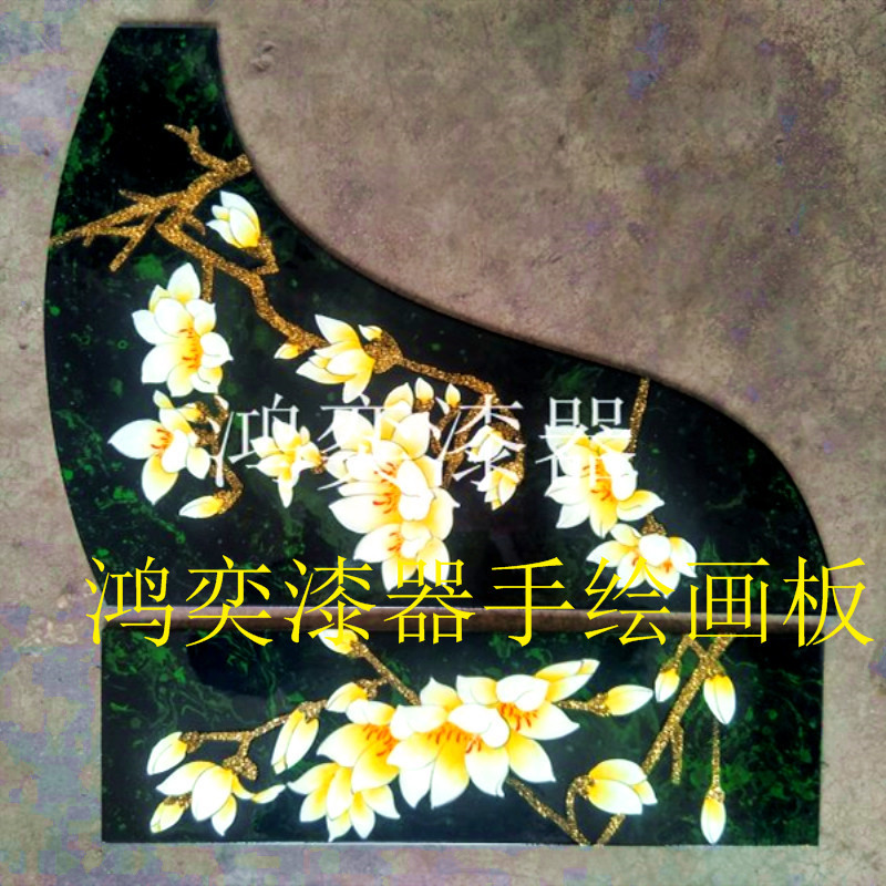 手工彩绘古筝玉兰筝琴画板