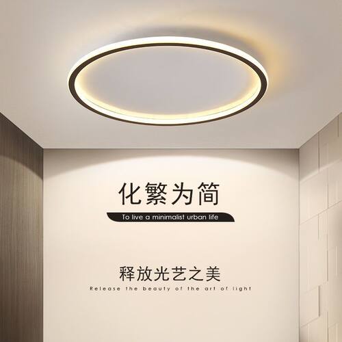 led吸顶灯卧室灯现代简约客厅网红房间主卧个性圆形北欧灯具