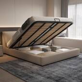 耳朵主卧大床婚床现直代简式 SEQ约小户型储物人软包意极双简真销