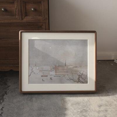 实木挂相框书字画框墙来图法Y榫卯321任意尺寸美式榫卯客厅书房画