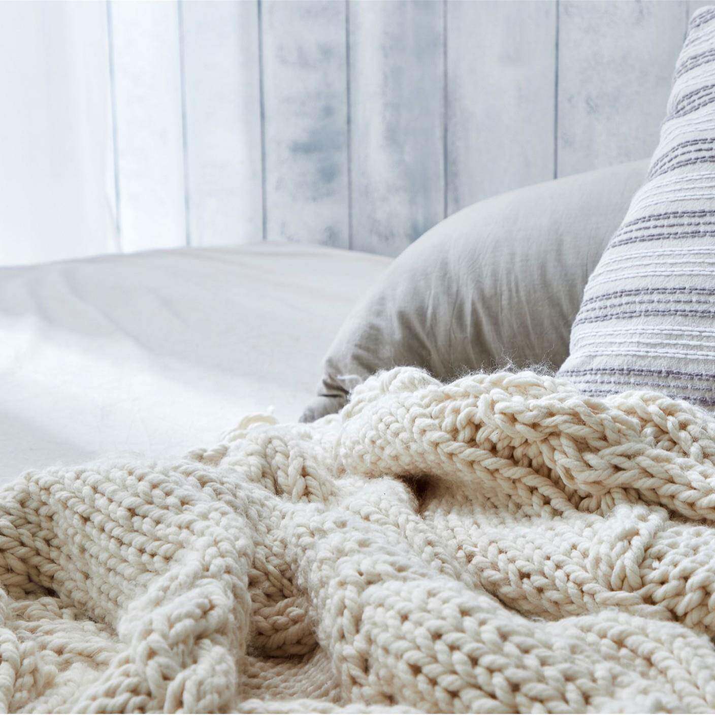 粗毛线编织编纯手工搭艾格织软0OTO装饰沙发毛毯子软装配装厂家