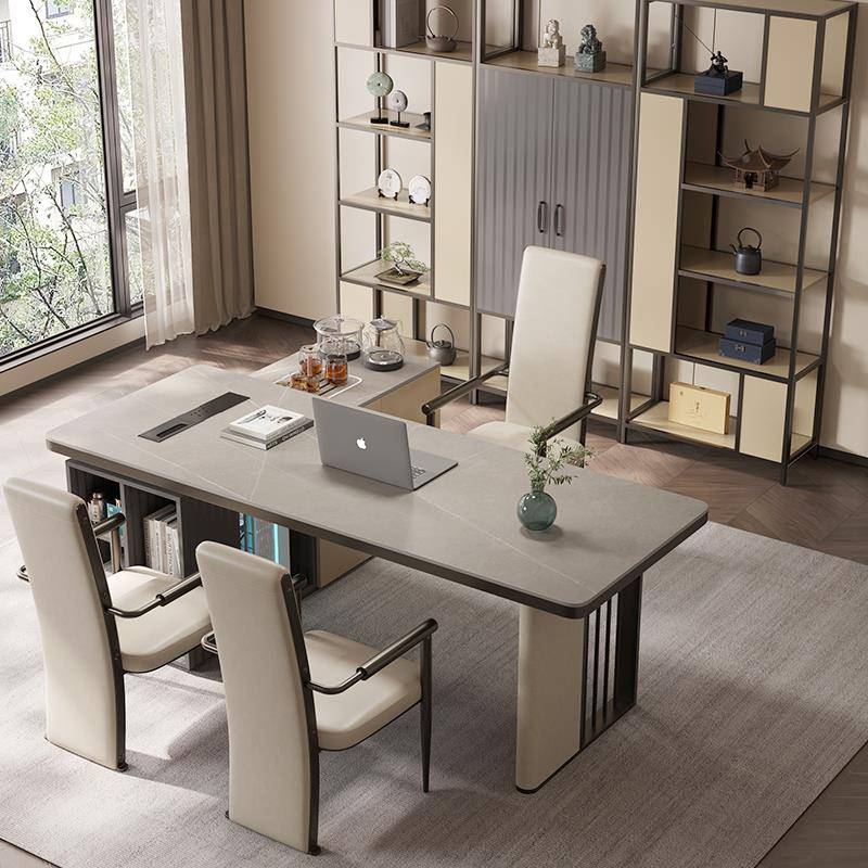 0A岩板电茶桌桌一体两用书桌现代简约家用脑办公老板UNV办公室轻