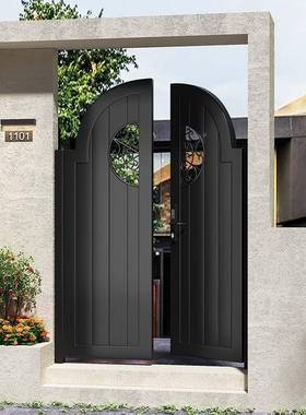 花法式花园门别墅园门民宿庭院栅栏门艺庭院门铁81071铝艺入户花园门