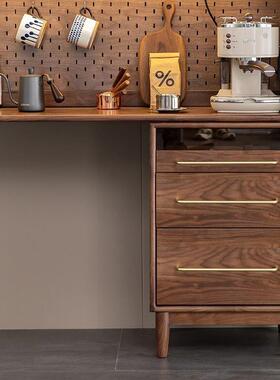 黑桃木高柜酒柜橱柜餐桌体44841客厅墙胡实木多功能收纳一组靠合