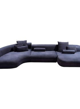 意式Bater弧形x布艺沙LEA发形极a简客厅转角Pif沙发设异计师大户
