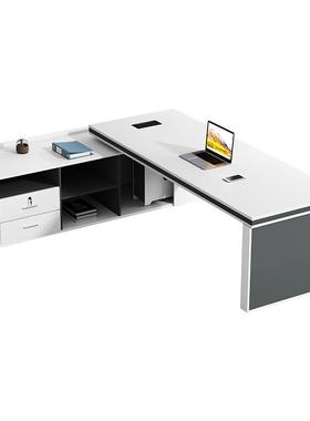 老桌组合GLV简约现代大班台总裁桌办公室具办家公台单椅人主管板