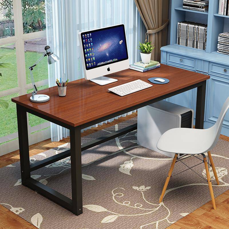 厂家家用台电脑桌简约现代写FUU钢公木书桌学生字式台办桌子工作