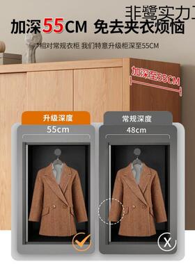 轻奢全实木衣柜家卧用室ZBY推拉门橱松木衣现代简约储物收纳子柜