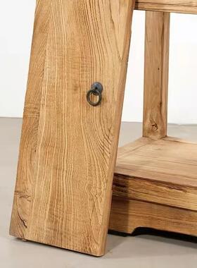 UIU老榆木边柜角风化板拐角地小角柜门靠墙茶水柜落实木客厅储物