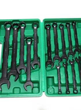 M1件POL呆套开口梅花梅4两用扳手套装汽修工具黑色盒装8-24M五金