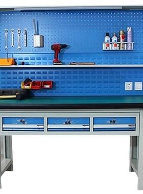 绿AL-64528色防静台电工作带灯百叶方型挂板工作孔桌重三抽吊柜操