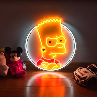 房间潮流UV霓虹灯装饰骷髅笑脸辛普森灌篮高手造型发光牌灯带定制