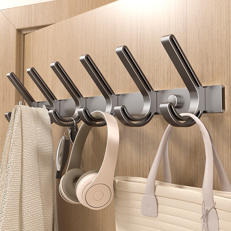 钛金属原色灰挂衣架墙上壁挂免打孔挂衣钩进门后挂钩玄关衣柜排钩