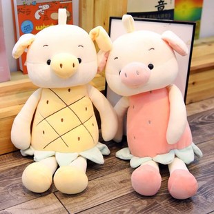 呆萌lulu猪可爱猪猪公仔睡觉抱枕宝宝安抚毛绒公仔玩具