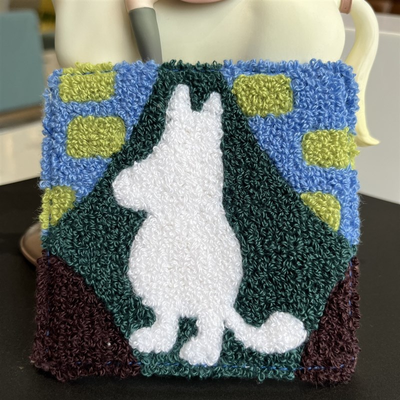 出口可爱姆明亚美毛巾圈面料厚实杯垫咖啡杯垫水杯垫