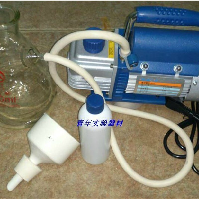 实验仪器  成 真空泵+抽滤瓶+真空管+布氏漏斗+橡胶塞+泵油