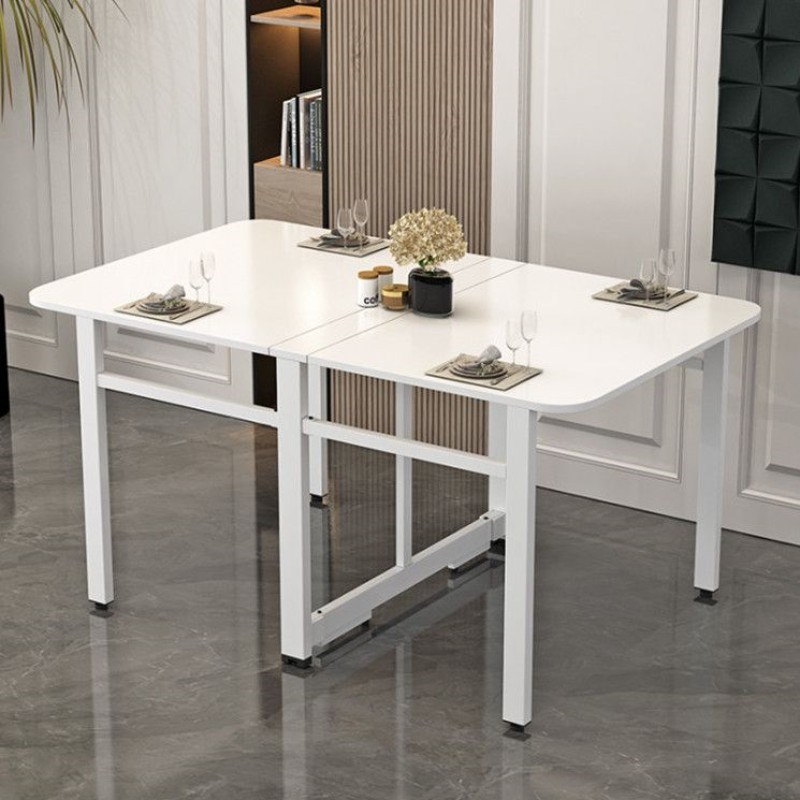 实木折叠餐桌超薄免安装可伸缩折叠式饭桌子多功能新款