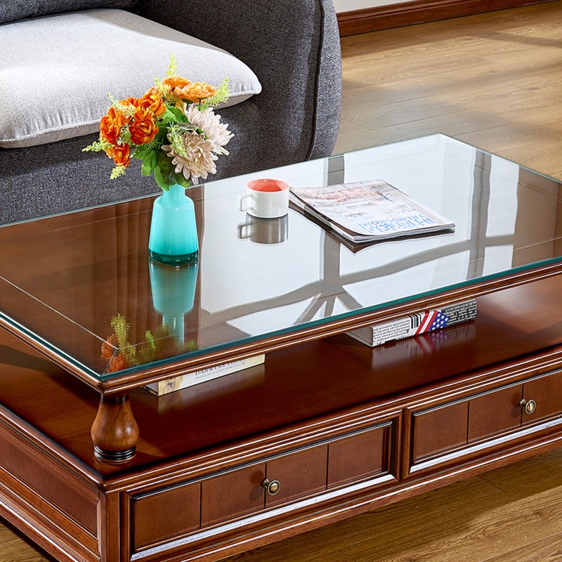 钢化玻璃桌面办公桌垫书桌垫正方形长方形茶几面板定制电视柜桌布