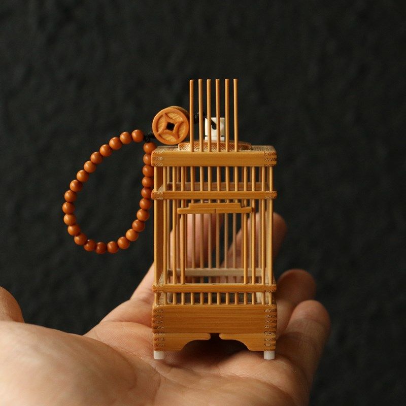 精品纯手工精工制作天然玉竹方形竹丝竹蛉笼子蝈蝈黄蛉盒竹笼虫具