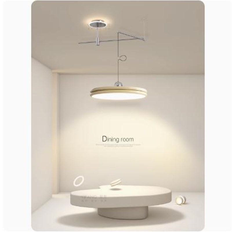 摇臂餐厅led吊灯简约现代餐桌设计师可移动飞碟护眼2023新款伸缩