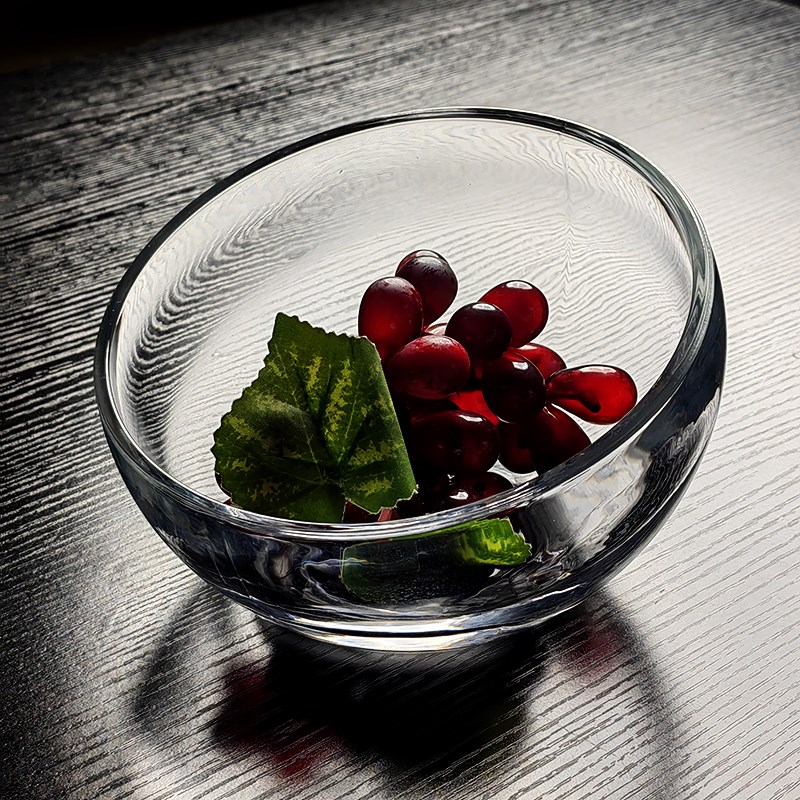晶鑫餐具玻璃斜口碗水果盘沙拉凉菜商用高级感精致自助餐展示摆台