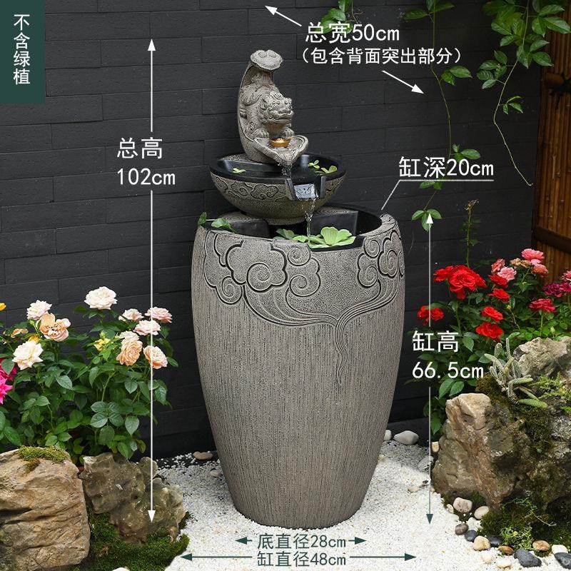 流水摆件循环水室内吐水水系景观办公室室外庭院造景布置鱼池