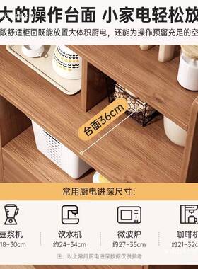 多能厅餐边柜小FEU户型橱柜靠功墙家用厨房储物柜客台茶水收纳柜