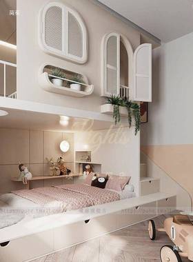 床别墅式层公主DZZ床豪华城上堡简约树屋床实木高低床下铺双床