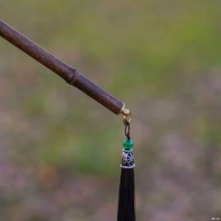 热卖新品紫竹手柄流苏孔雀拂尘 葫芦装饰 毛刷 掸灰 禅意孔雀毛